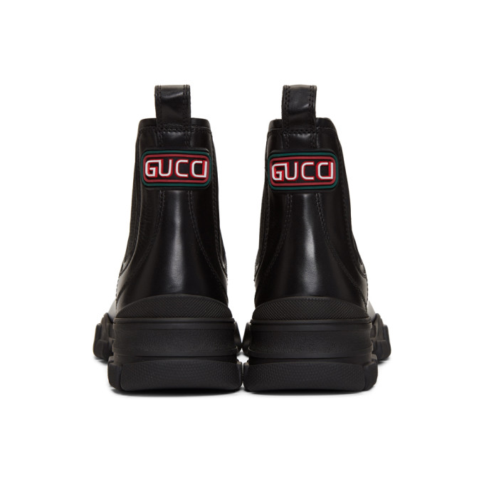 GUCCI GUCCI BLACK LEON CHELSEA BOOTS