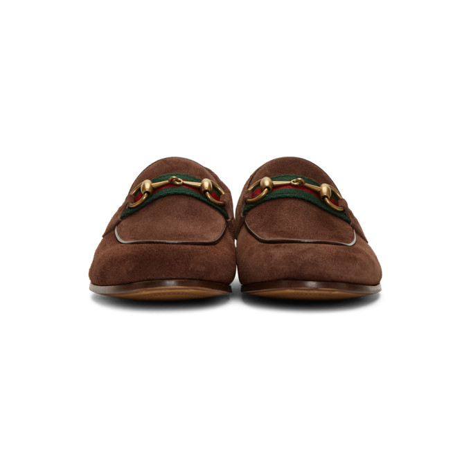 GUCCI BROWN SUEDE HORSEBIT LOAFERS