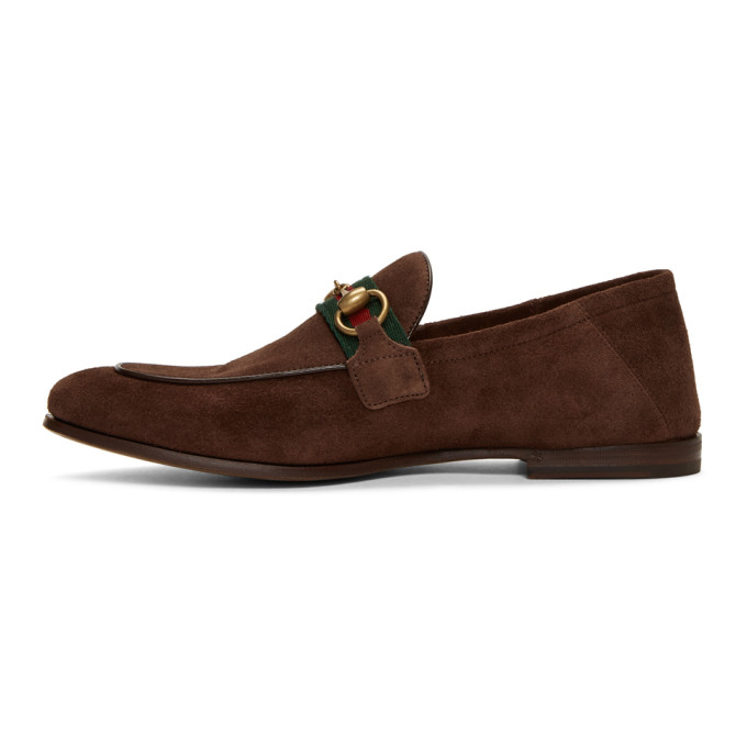 GUCCI BROWN SUEDE HORSEBIT LOAFERS