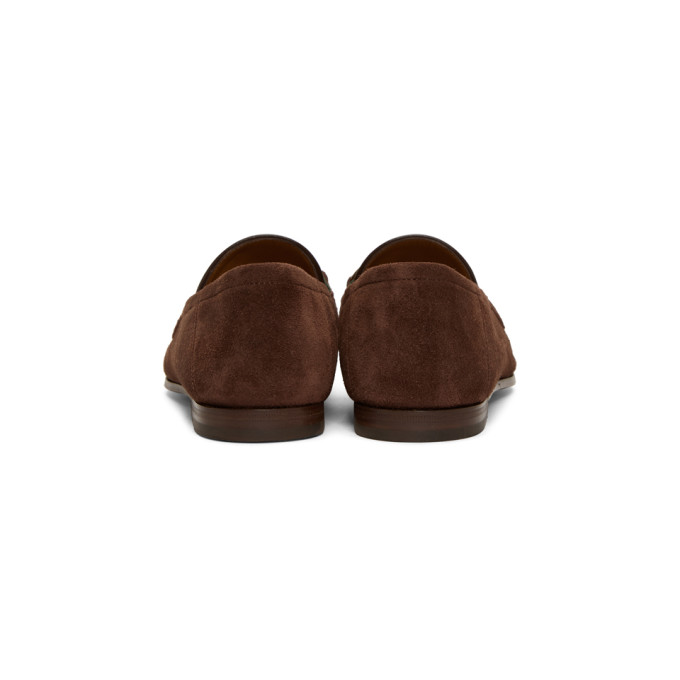 GUCCI BROWN SUEDE HORSEBIT LOAFERS
