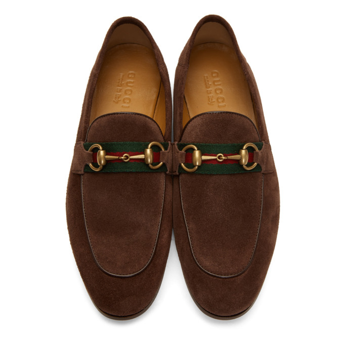GUCCI BROWN SUEDE HORSEBIT LOAFERS