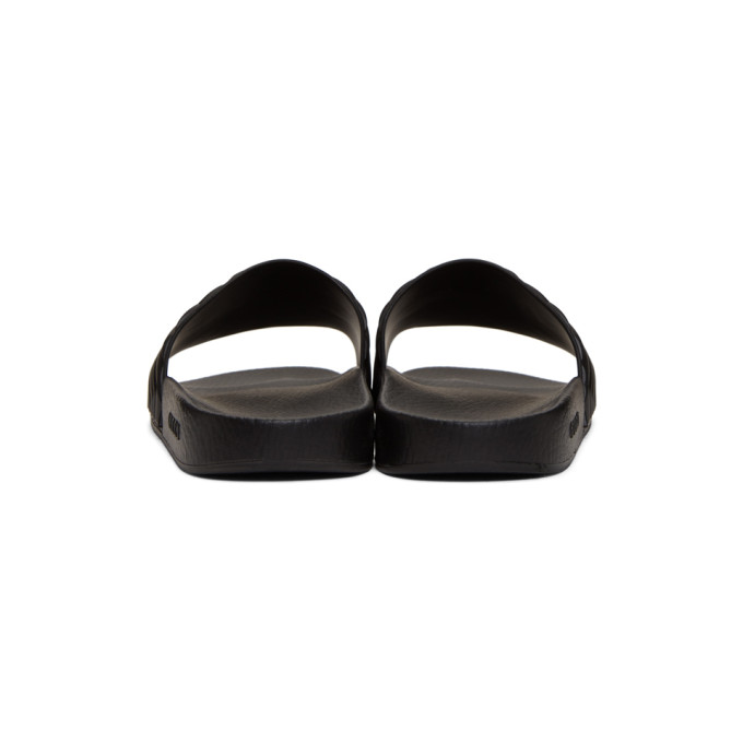 GUCCI GUCCI BLACK QUILTED GG POOL SLIDES