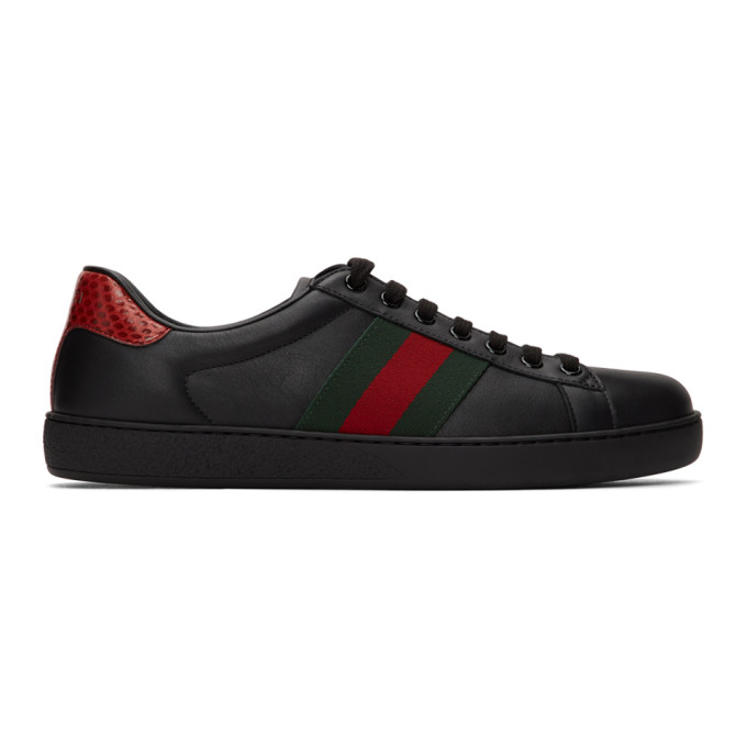 Gucci Ace Crocodile-trimmed Leather 
