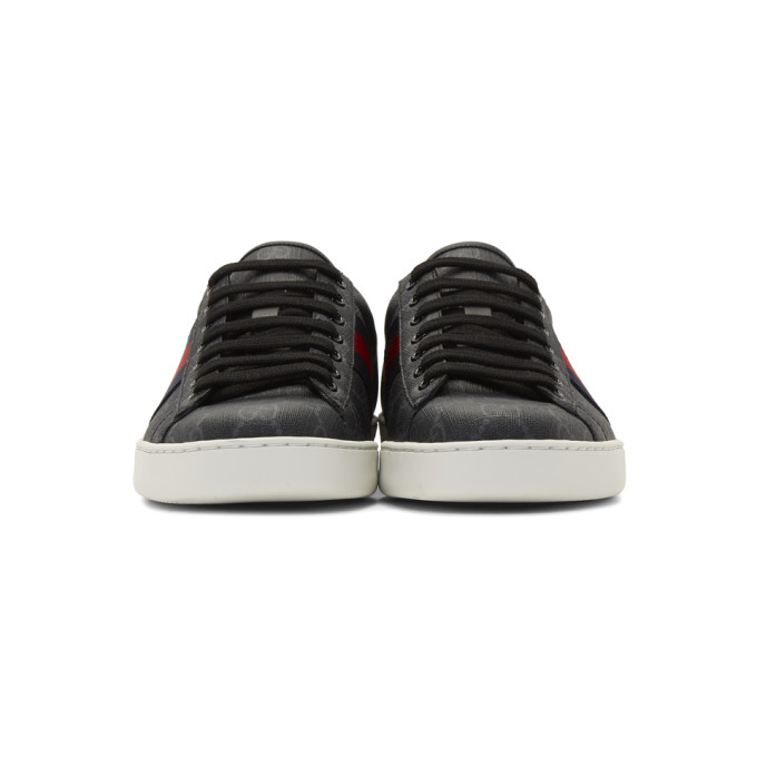 GUCCI GUCCI BLACK GG SUPREME ACE SNEAKERS