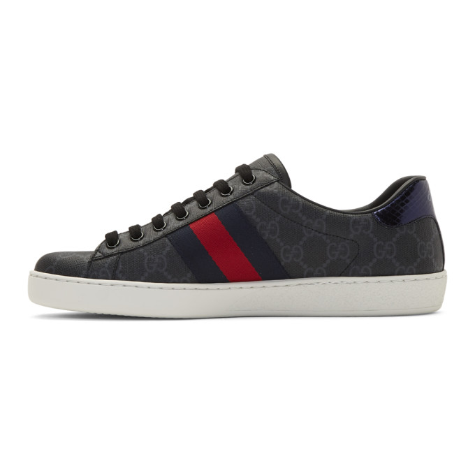 GUCCI GUCCI BLACK GG SUPREME ACE SNEAKERS