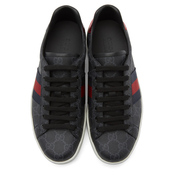 GUCCI GUCCI BLACK GG SUPREME ACE SNEAKERS
