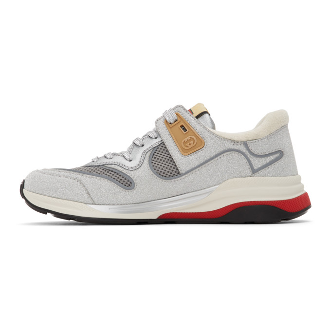 GUCCI SILVER SPARKLING ULTRAPACE SNEAKERS