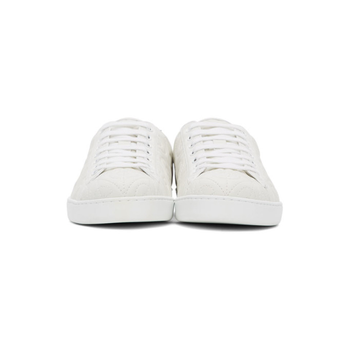 GUCCI WHITE G RHOMBUS NEW ACE SNEAKERS