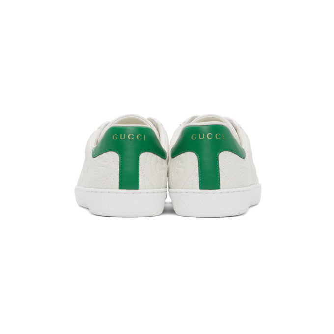 GUCCI WHITE G RHOMBUS NEW ACE SNEAKERS