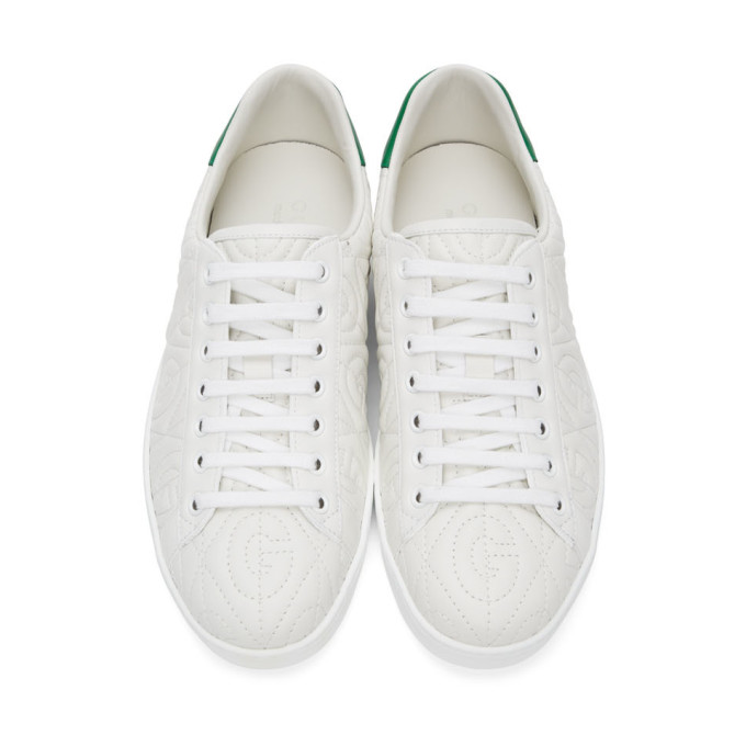 GUCCI WHITE G RHOMBUS NEW ACE SNEAKERS