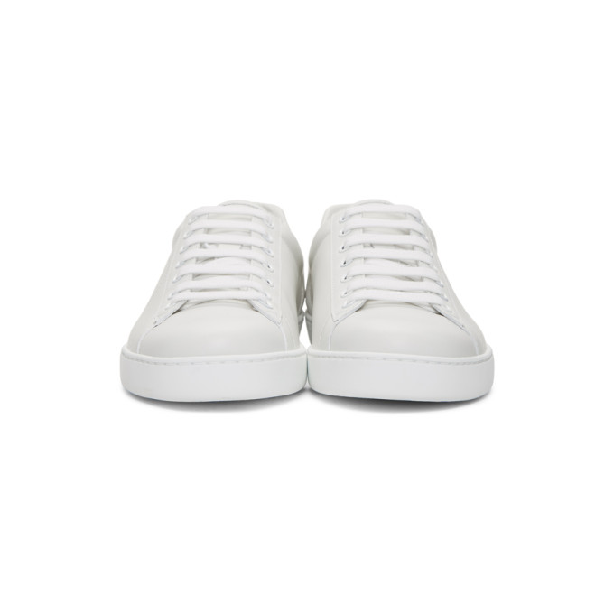 GUCCI GUCCI WHITE AND GREY INTERLOCKING G NEW ACE SNEAKERS
