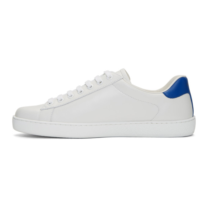 GUCCI GUCCI WHITE AND BLUE TENNIS NEW ACE SNEAKERS