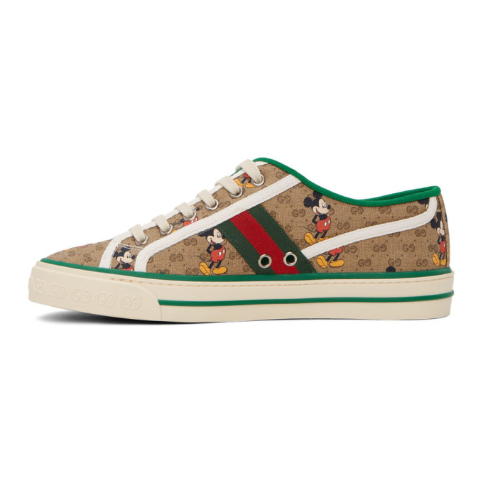 GUCCI GUCCI BROWN DISNEY EDITION GG GUCCI TENNIS 1977 SNEAKERS