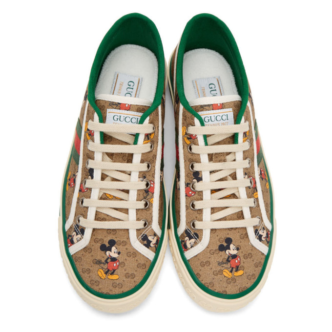 GUCCI GUCCI BROWN DISNEY EDITION GG GUCCI TENNIS 1977 SNEAKERS