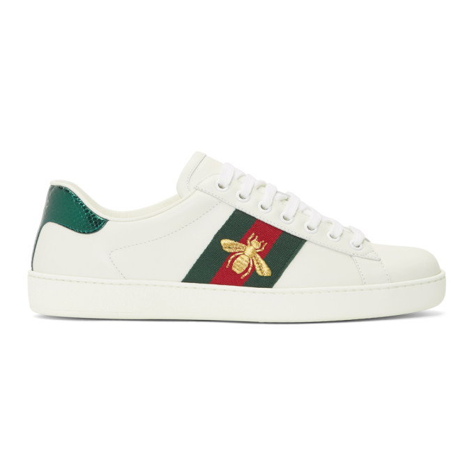 white shoes with red and green stripes