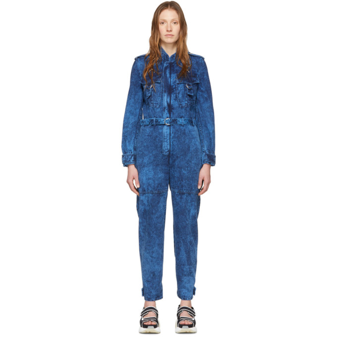 STELLA MCCARTNEY BLUE DENIM ACID JUMPSUIT