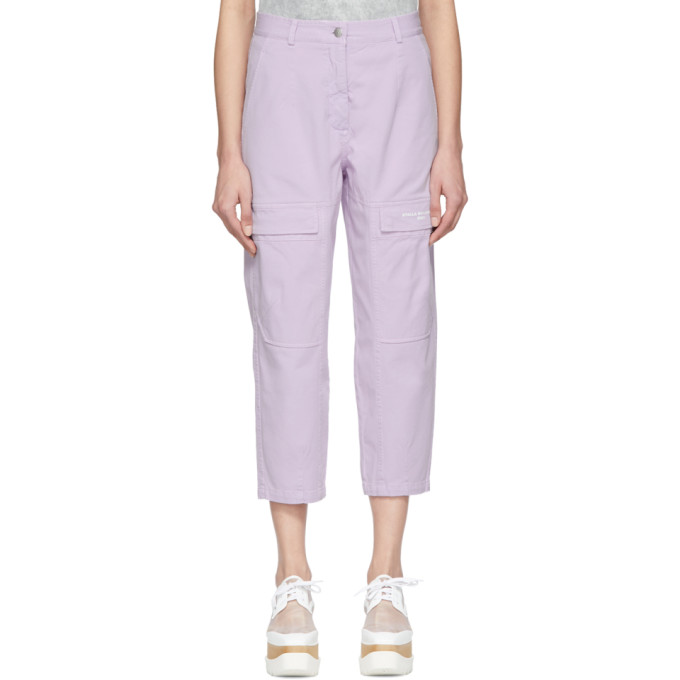 Stella Mccartney Purple Twill Trousers In 5300 Lilac