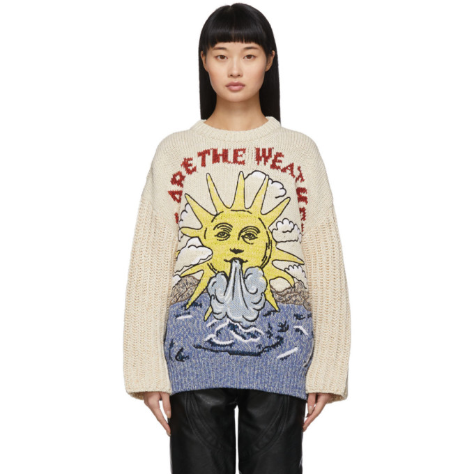 STELLA MCCARTNEY STELLA MCCARTNEY OFF-WHITE WE ARE THE WEATHER SWEATER