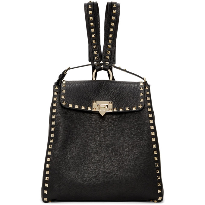 VALENTINO GARAVANI VALENTINO BLACK VALENTINO GARAVANI ROCKSTUD BACKPACK