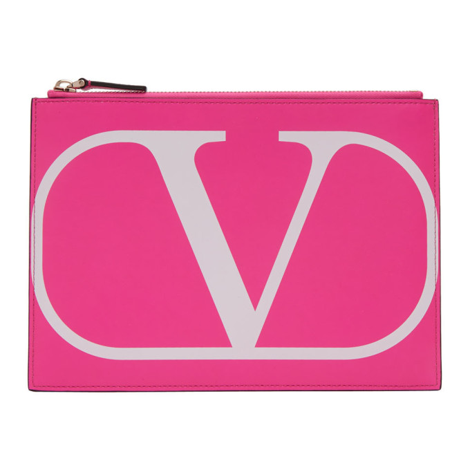 VALENTINO GARAVANI VALENTINO PINK VALENTINO GARAVANI VLOGO MEDIUM POUCH