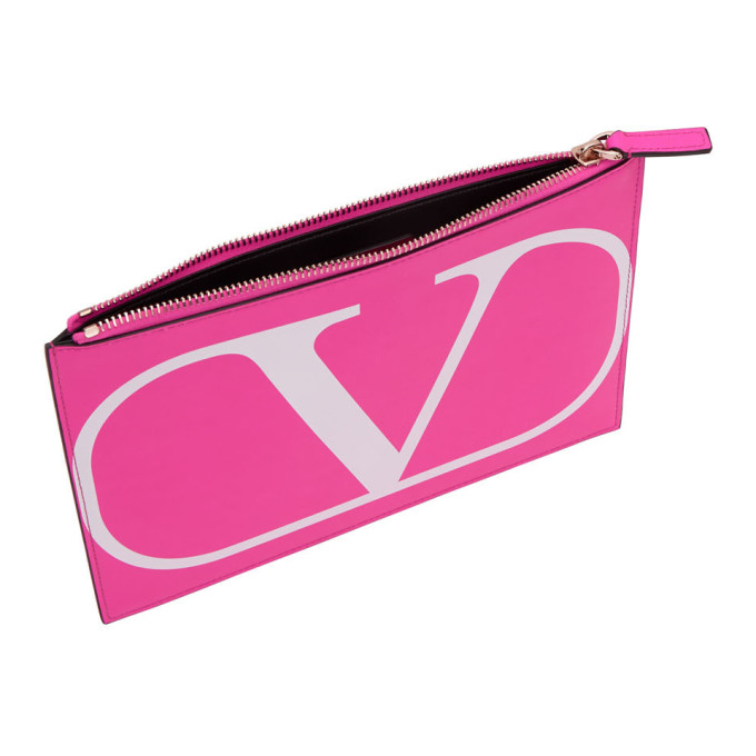 Valentino Garavani V Leather Tote Bag Pink 24Y