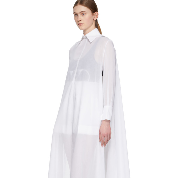 VALENTINO VALENTINO WHITE SHEER SHIRT DRESS