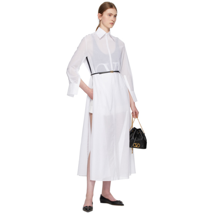 VALENTINO VALENTINO WHITE SHEER SHIRT DRESS