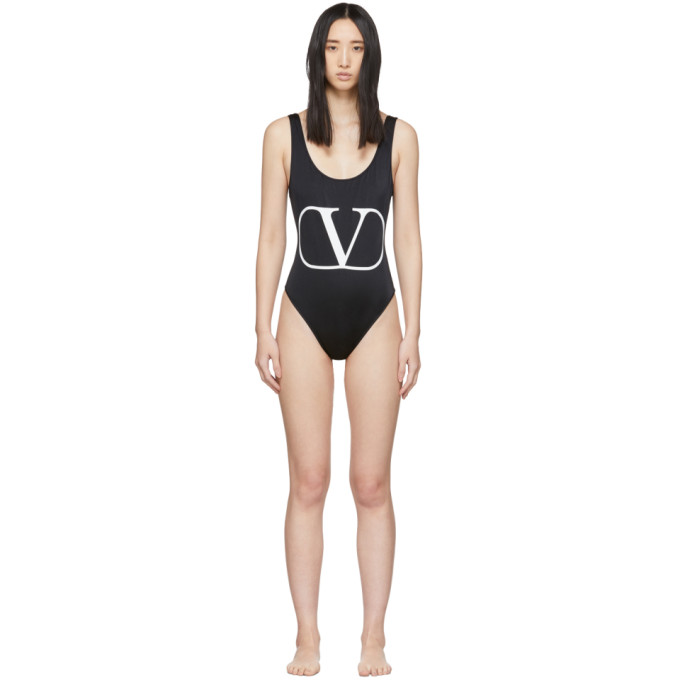 VALENTINO VALENTINO BLACK VLOGO ONE-PIECE SWIMSUIT