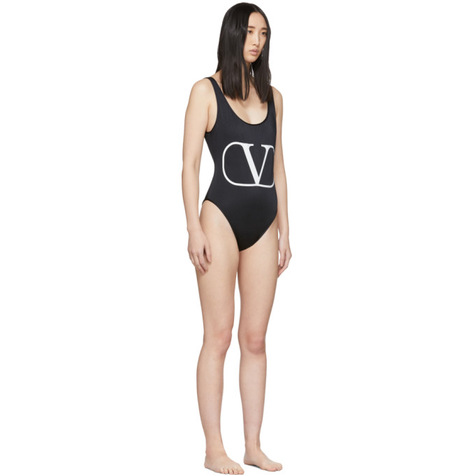 VALENTINO VALENTINO BLACK VLOGO ONE-PIECE SWIMSUIT