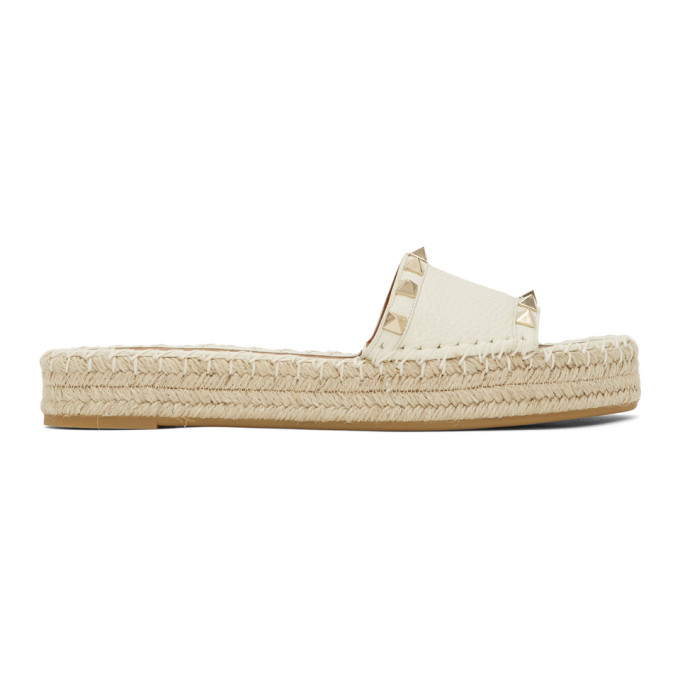 Valentino Garavani Valentino Off-white Rockstud Double Slide