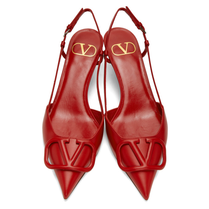 VALENTINO VALENTINO RED VALENTINO GARAVANI VLOGO SLINGBACK HEELS