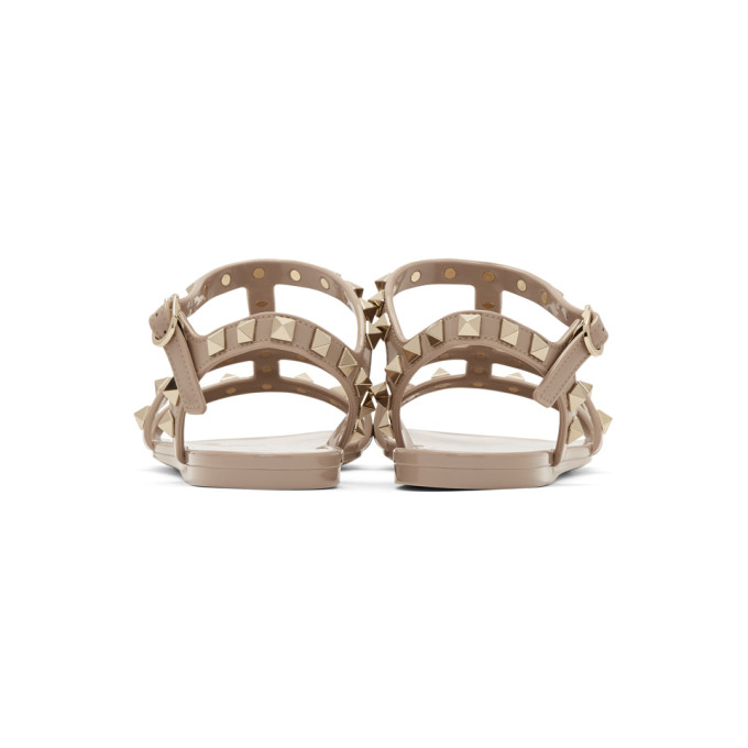 VALENTINO VALENTINO PINK VALENTINO GARAVANI ROCKSTUD JELLY SANDALS