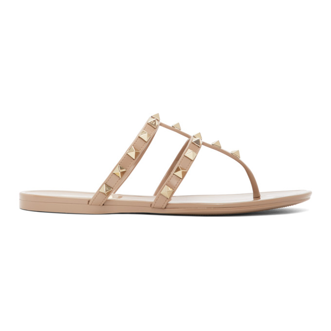 valentino rockstud jelly flip flops