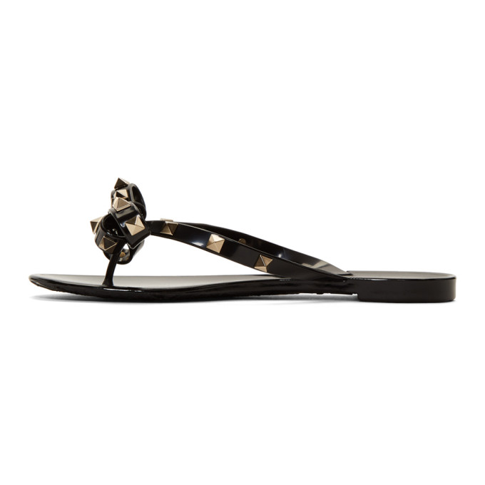 VALENTINO VALENTINO BLACK VALENTINO GARAVANI ROCKSTUD BOW SANDALS