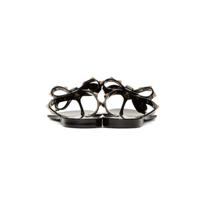 VALENTINO VALENTINO BLACK VALENTINO GARAVANI ROCKSTUD BOW SANDALS