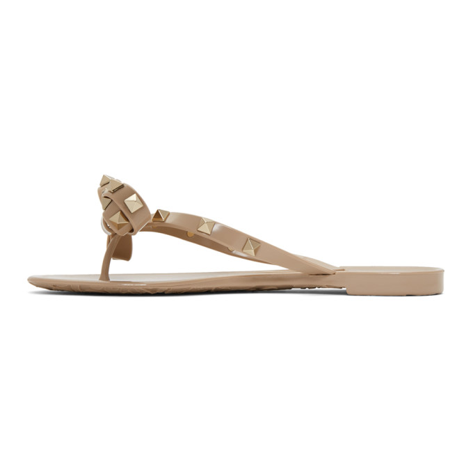 VALENTINO VALENTINO PINK VALENTINO GARAVANI ROCKSTUD BOW SANDALS