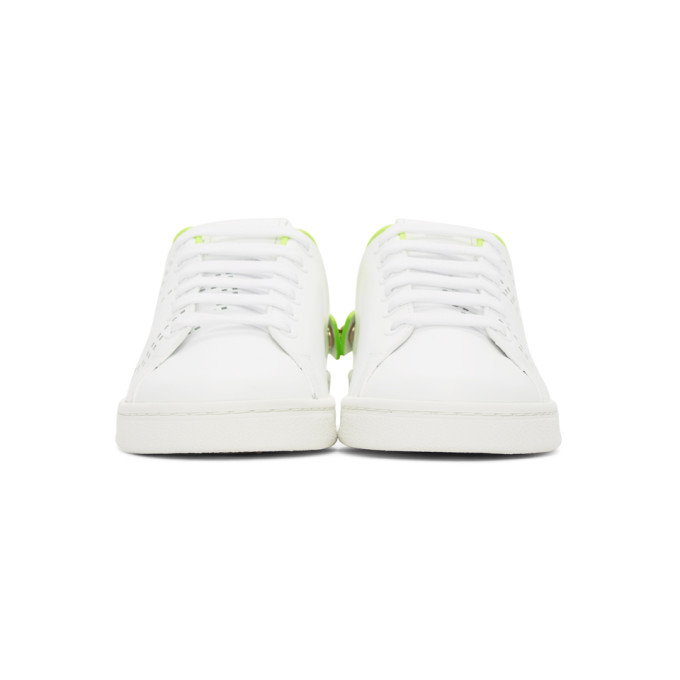 VALENTINO VALENTINO WHITE AND GREEN VALENTINO GARAVANI VLOGO BACKNET SNEAKERS