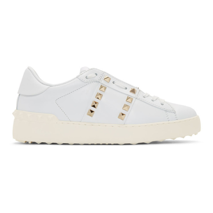 VALENTINO VALENTINO WHITE VALENTINO GARAVANI ROCKSTUD UNTITLED SNEAKERS