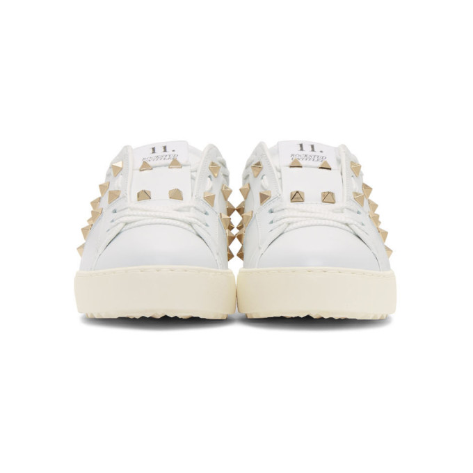 VALENTINO VALENTINO WHITE VALENTINO GARAVANI ROCKSTUD UNTITLED SNEAKERS
