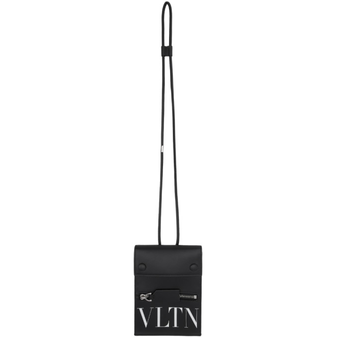 VALENTINO GARAVANI BLACK VALENTINO GARAVANI 'VLTN' PHONE NECK POUCH