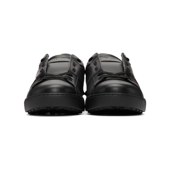 VALENTINO VALENTINO BLACK AND RED VALENTINO GARAVANI VLTN OPEN SNEAKERS
