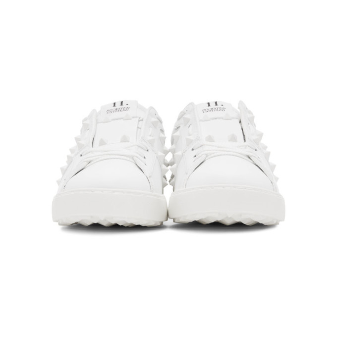 VALENTINO WHITE VALENTINO GARAVANI ROCKSTUD UNTITLED SNEAKERS