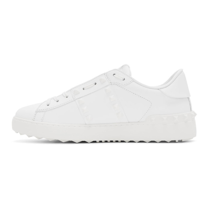VALENTINO WHITE VALENTINO GARAVANI ROCKSTUD UNTITLED SNEAKERS