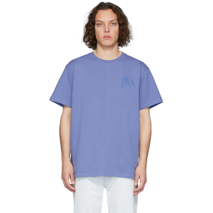 JW ANDERSON JW ANDERSON BLUE LOGO EMBROIDERY T-SHIRT