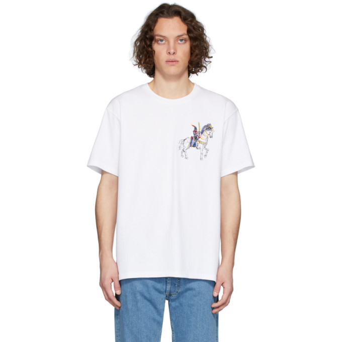 JW ANDERSON JW ANDERSON WHITE CAMELOT EMBROIDERY T-SHIRT