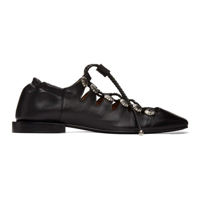 TOGA TOGA PULLA BLACK STUDDED LACE-UP OXFORDS