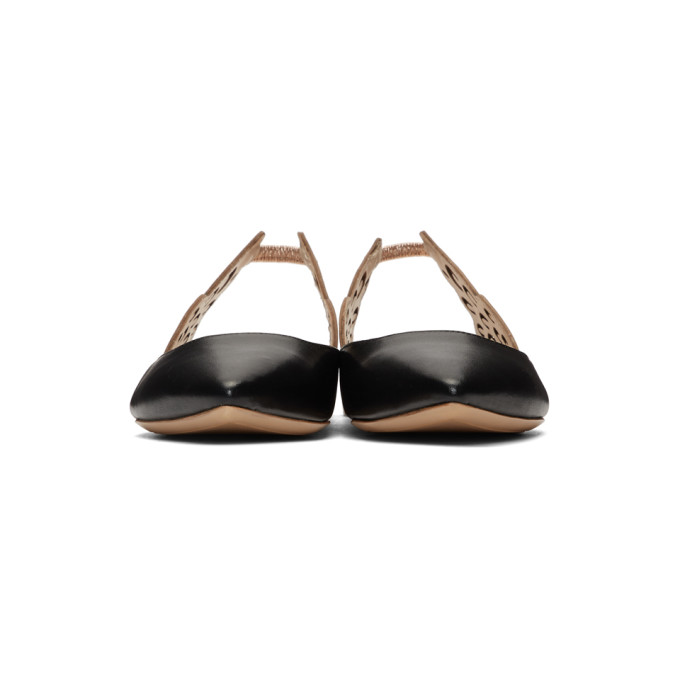 SOPHIA WEBSTER SOPHIA WEBSTER BLACK AND ROSE GOLD ANGELO BALLERINA FLATS