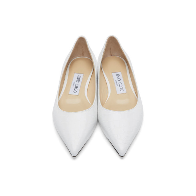 jimmy choo white flats