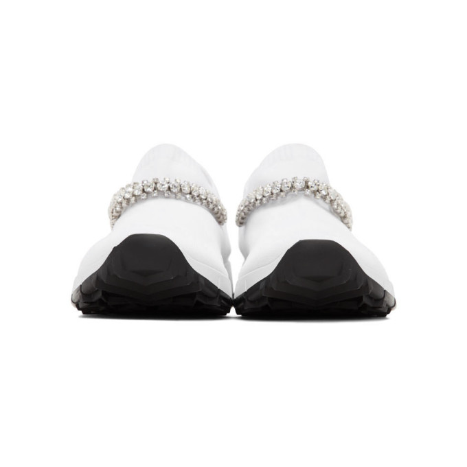 JIMMY CHOO JIMMY CHOO WHITE CRYSTAL VERONA SNEAKERS