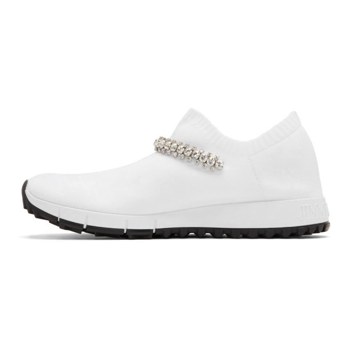 JIMMY CHOO JIMMY CHOO WHITE CRYSTAL VERONA SNEAKERS